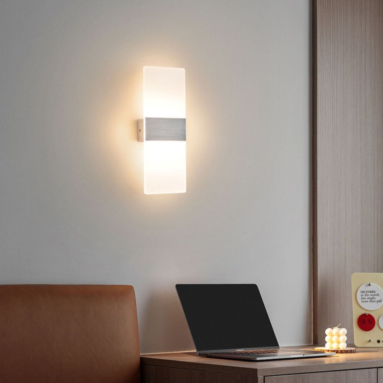 Aplique de pared moderno de 6 W arriba y abajo, 3 temperaturas de color ajustables, lámpara de pared LED para pasillo, dormitorio, pasillo - 8