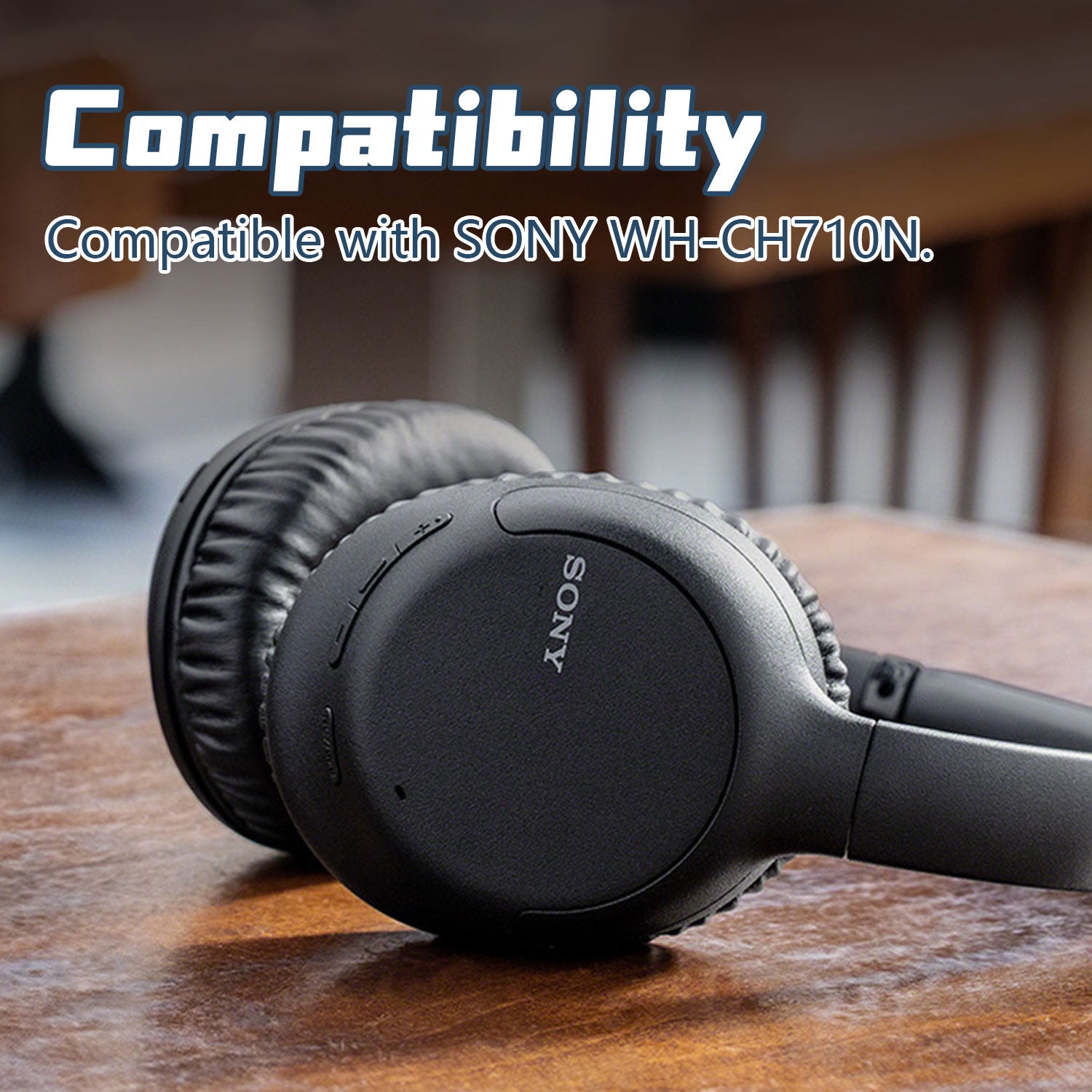 1 paire de coussinets d'oreille pour Sony WH-CH710N Black - 7