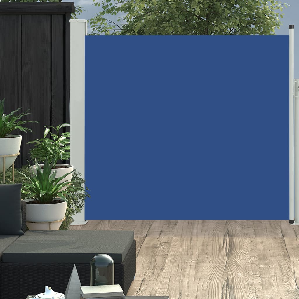 Vidaxl toldo lateral retráctil de jardín azul 170x300 cm