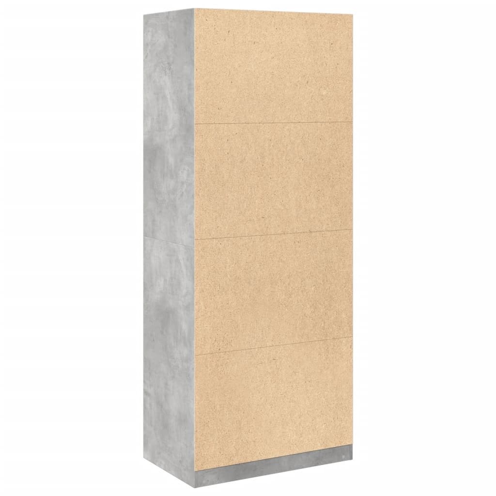 Garde-robe | Armoire de rangement gris béton 80x50x200 cm bois d'ingénierie CFW778159 - 6