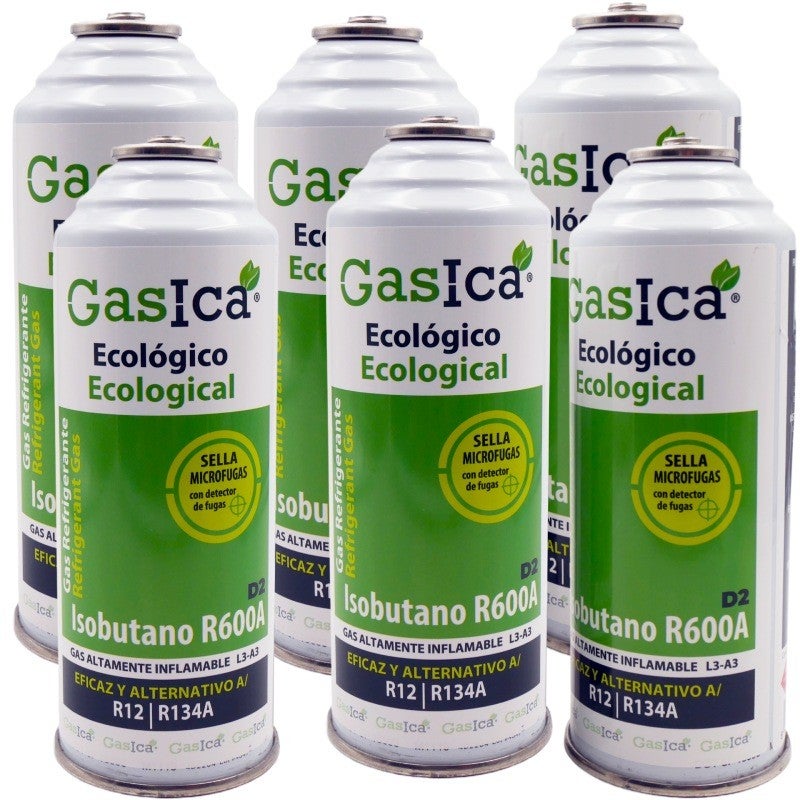 Gas R12 Pack 6 botellas gas refrigerante GASICA D2 - R12 R134a | Leroy Merlin