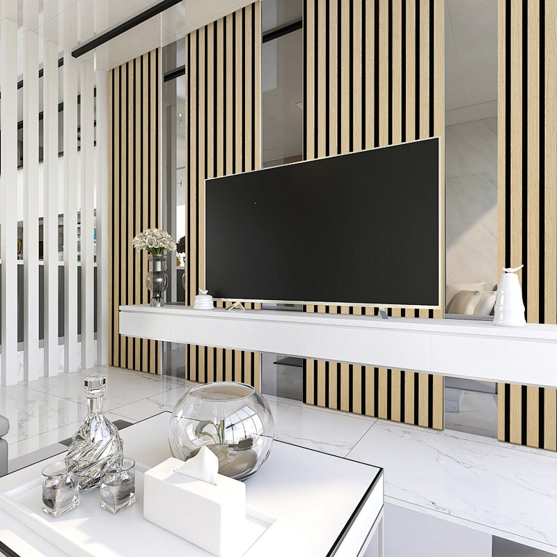2x bois Panneaux acoustiques en bois 120*60*2,1 cm Panneaux en bambou, panneaux muraux 3D Revêtement mural en bois véritable - 8