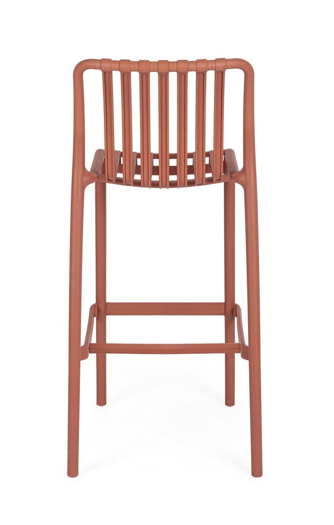 Tabouret d'extérieur en polypropylène résistant aux UV, rouge - 4