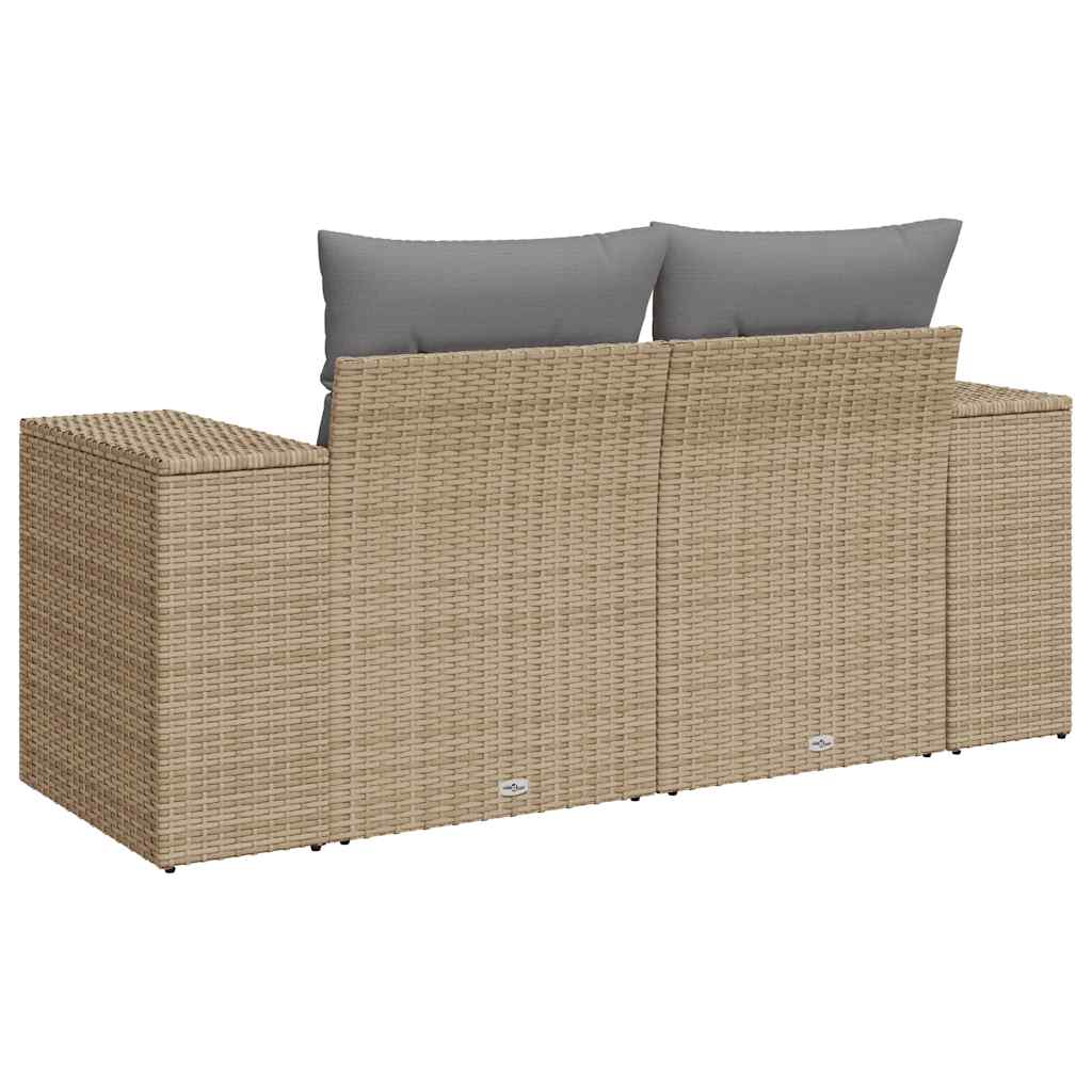 Salon bas de jardin en Rattan synthétique Beige 2 personnes - 6