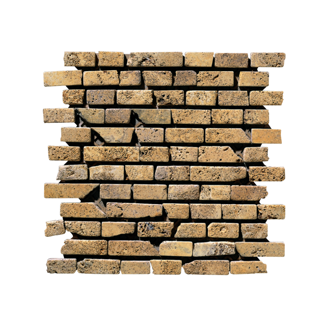 Mosaïque Pierre Naturelle 23x23x8mm Jaune Gris