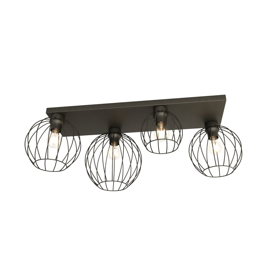 Lampa sufitowa wisząca Nest czarna 4xE27x15W industrialna wym: 28 x 83 x 24 cm metal Emibig