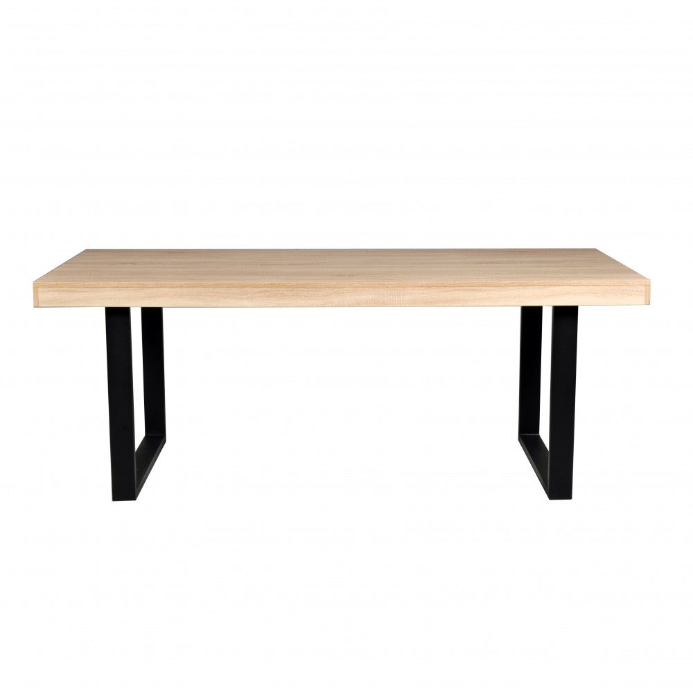 Table à manger 8 places Ayden Bois blanchi et Noir - 5