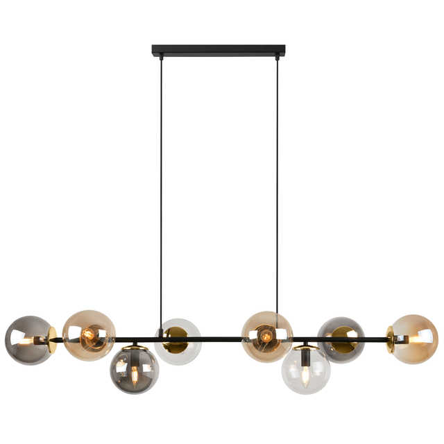 Lampa sufitowa wisząca Siena czarna modern 8xE14 klosz kula mieszany/złoty Light Home LH