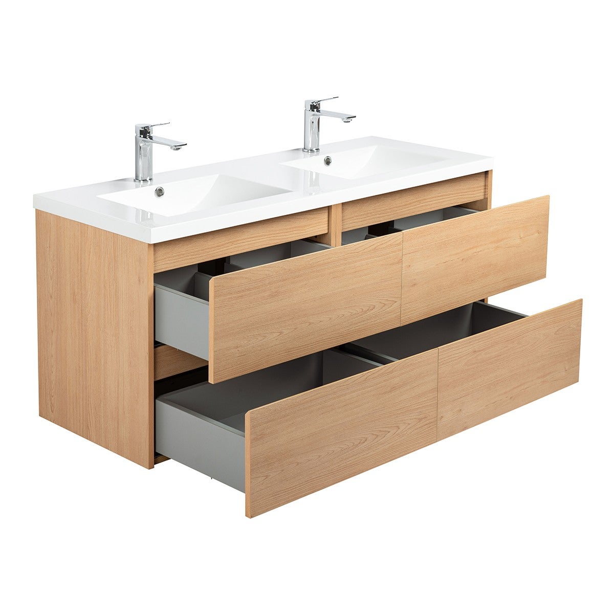 Ensemble Meuble prémonté 120 bois-Vasque résine - 4