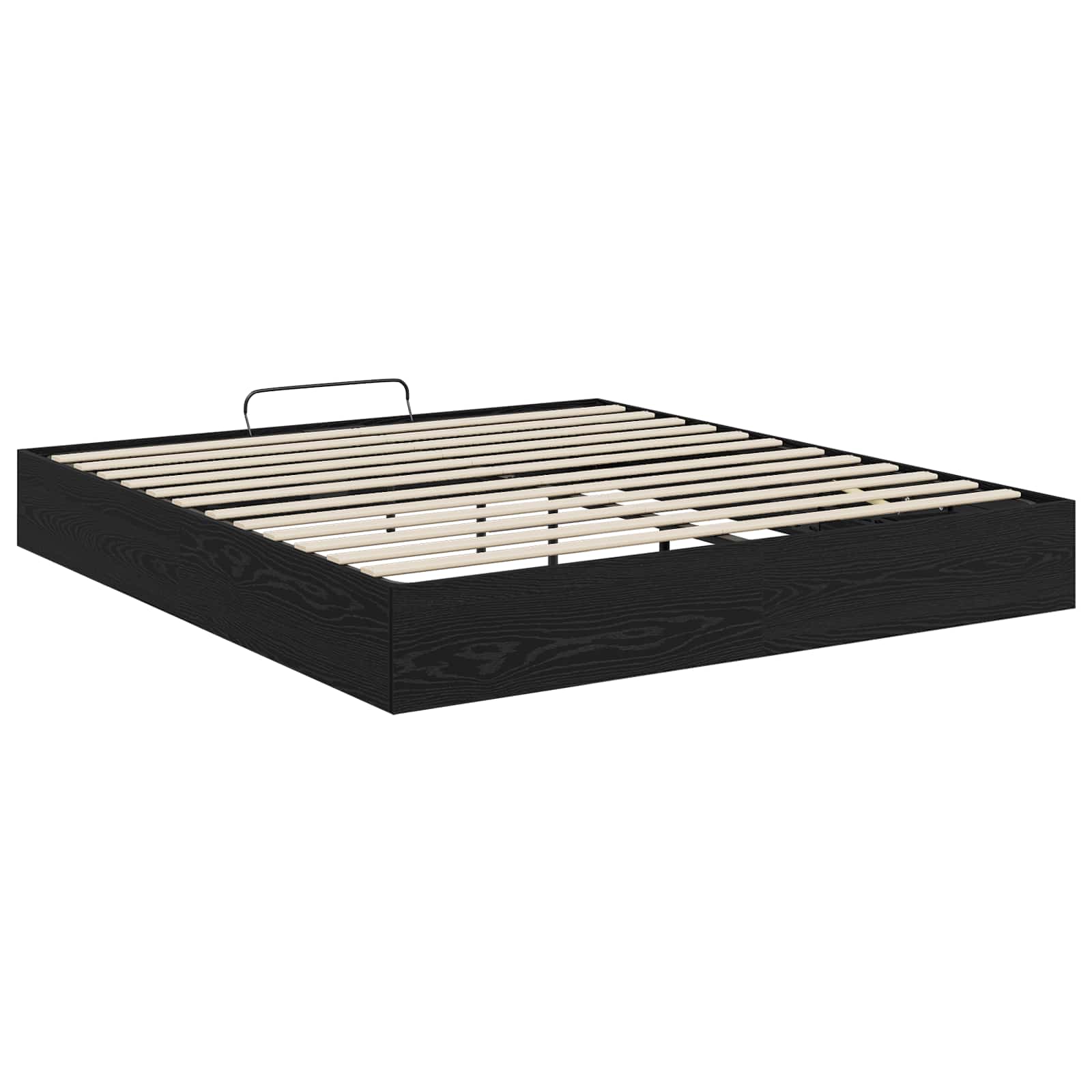 Cadre de lit ottoman avec rangement chêne noir 203 x 180 x 25 cm - 7