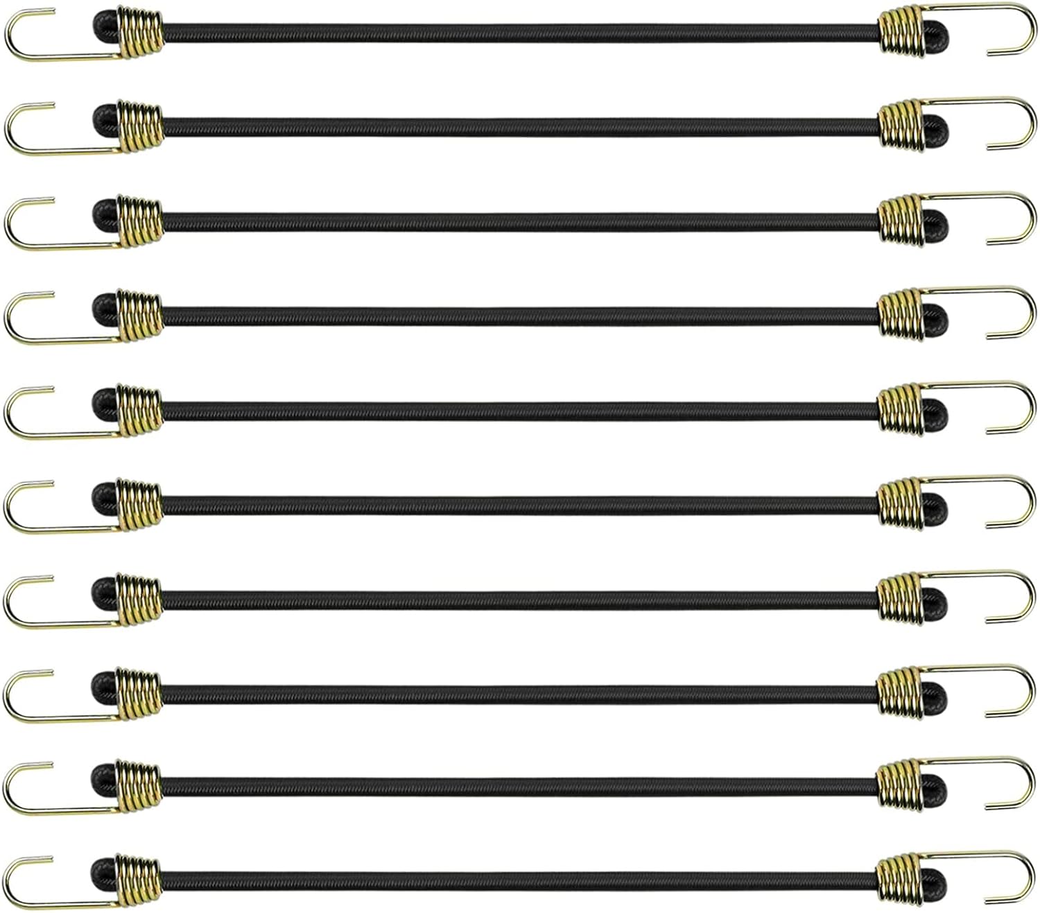 10 szt. linek bungee z haczykami, 24 cm, mała regulowana lina z klipsem, mini linka bungee, gumowa plandeka, wytrzymały pasek na bagaż