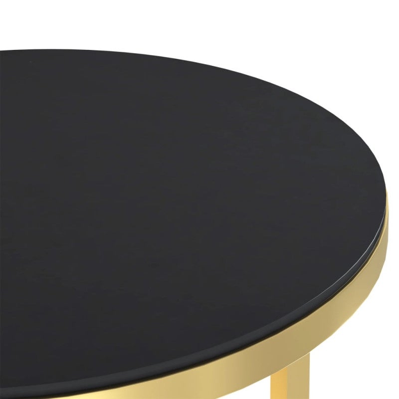 Tavolino Oro e Nero 45 cm in Vetro Temperato vidaXL - 5