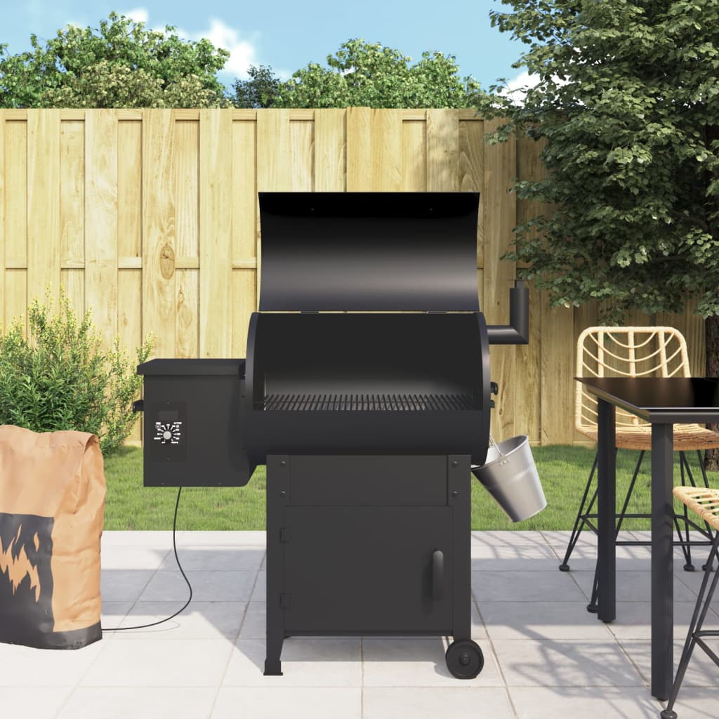 Barbacoa de pellets con chimenea hierro negro 104 cm vidaxl