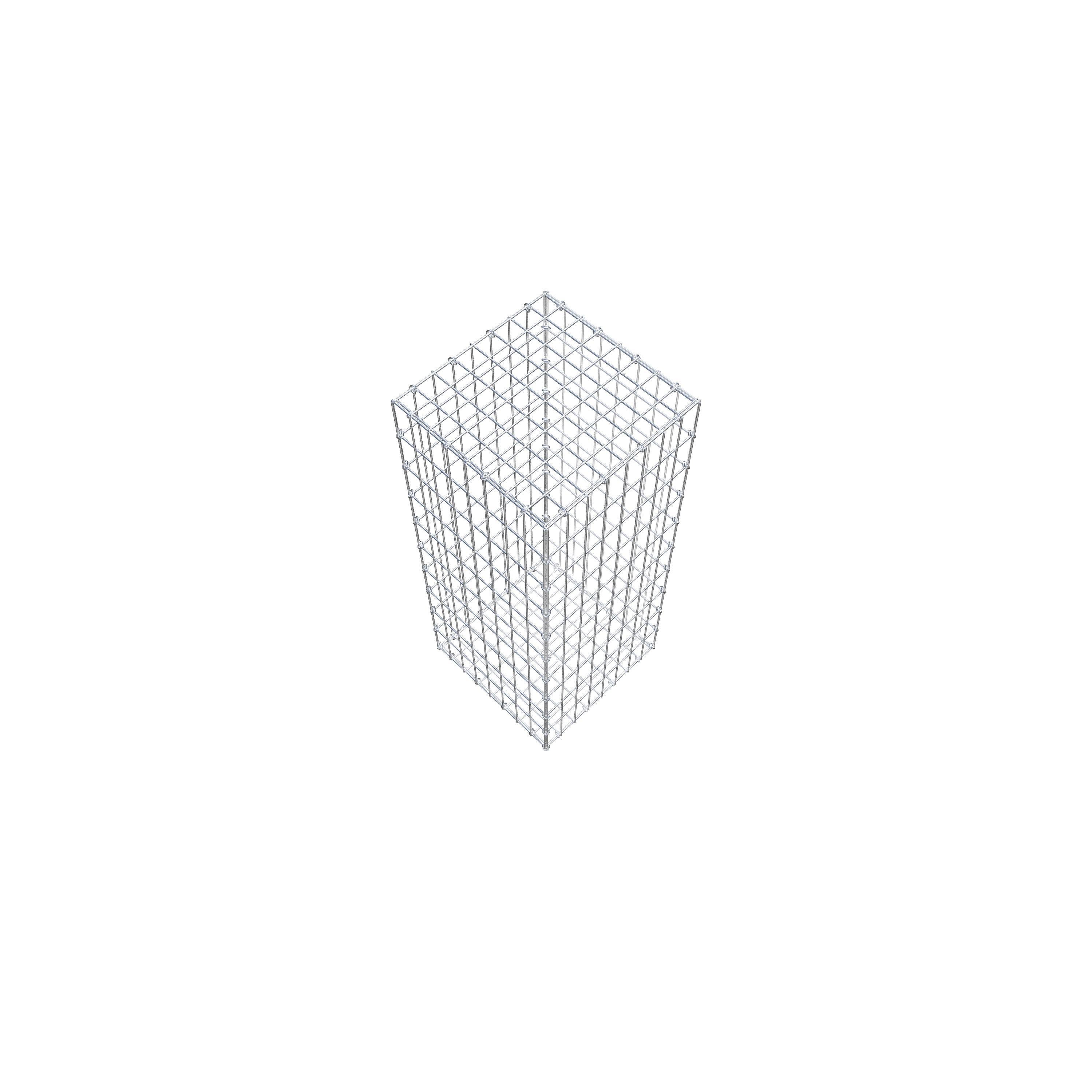 Gavión de acero galvanizado 100x40x40cm (LxAxP), malla 5 x 10cm, Anillo en C, jaula metálica para muro o jardín - 4