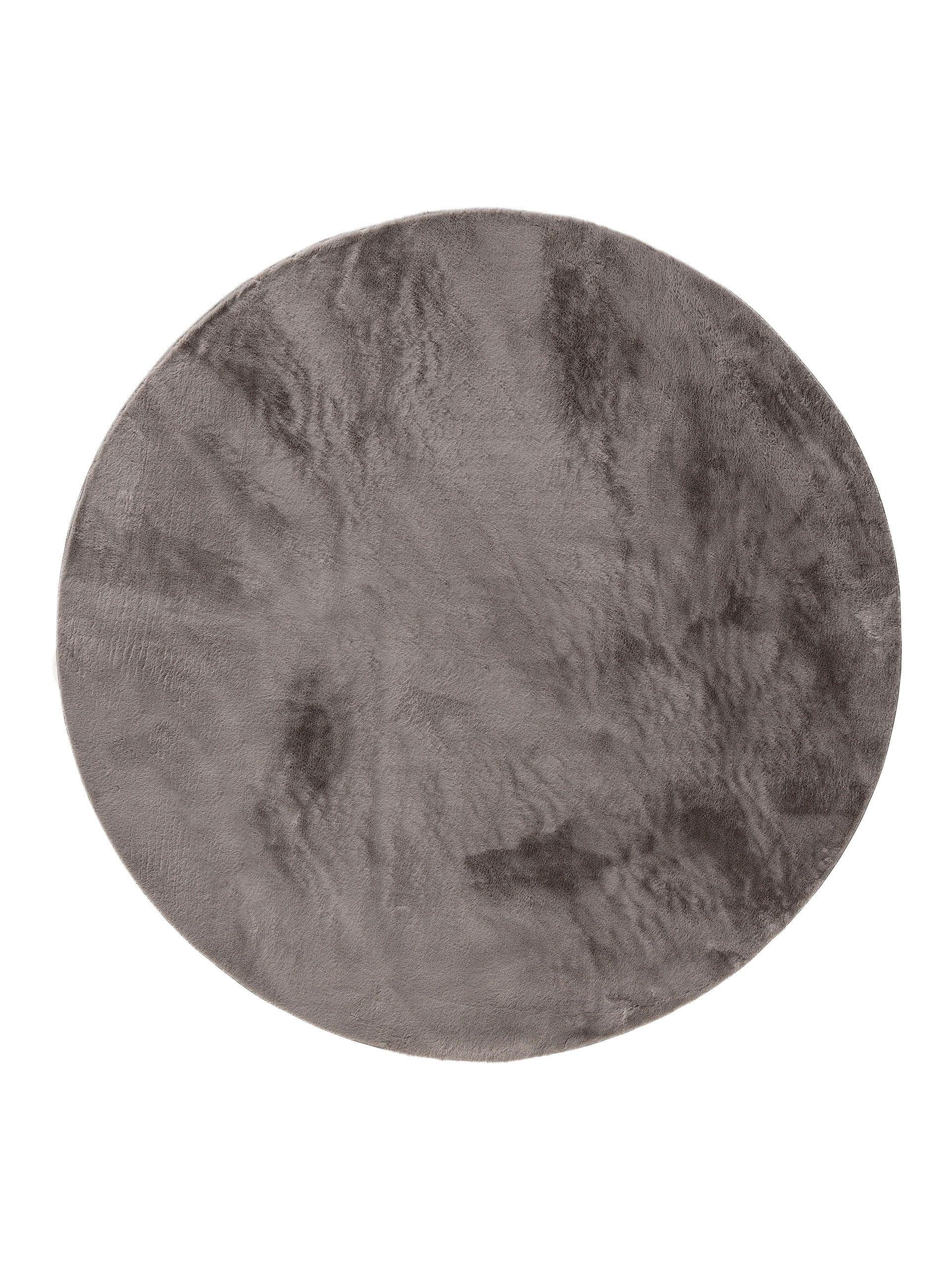 Tapis Fourrure Rond Imitation Lapin - 90 Cm - Doux Et Moelleux - Jaune Moutarde - Décoration Chambre Ou Salon