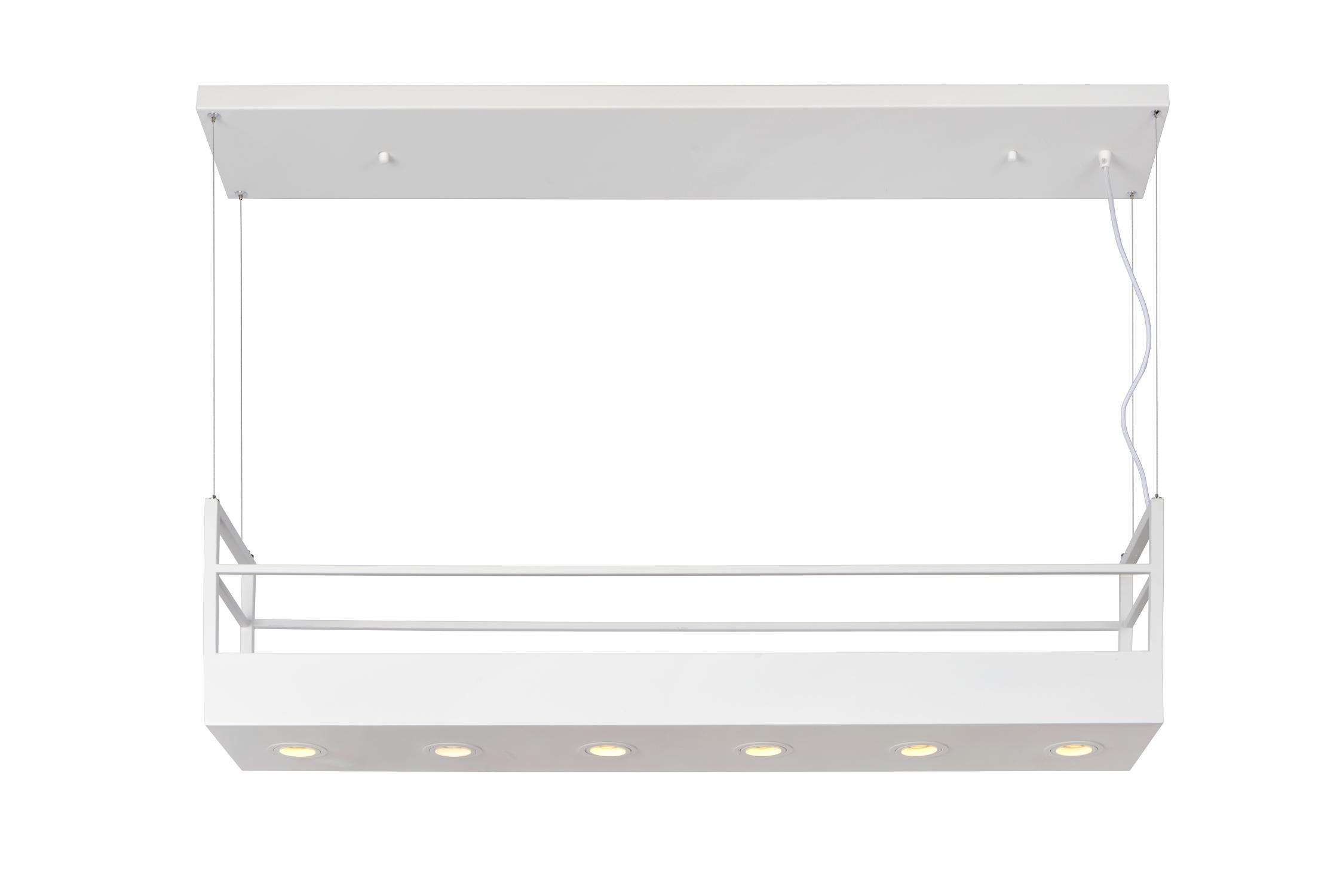 Lampa wisząca MIRAVELLE biała 6 x GU10 x 40W wym:160x112x22cm Lucide