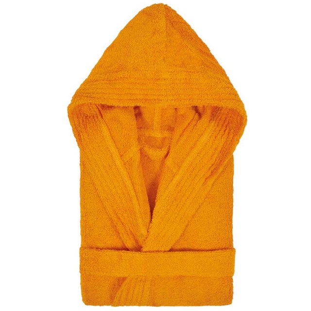 Peignoir à capuche enfant PURE coton 6 ANS jaune or