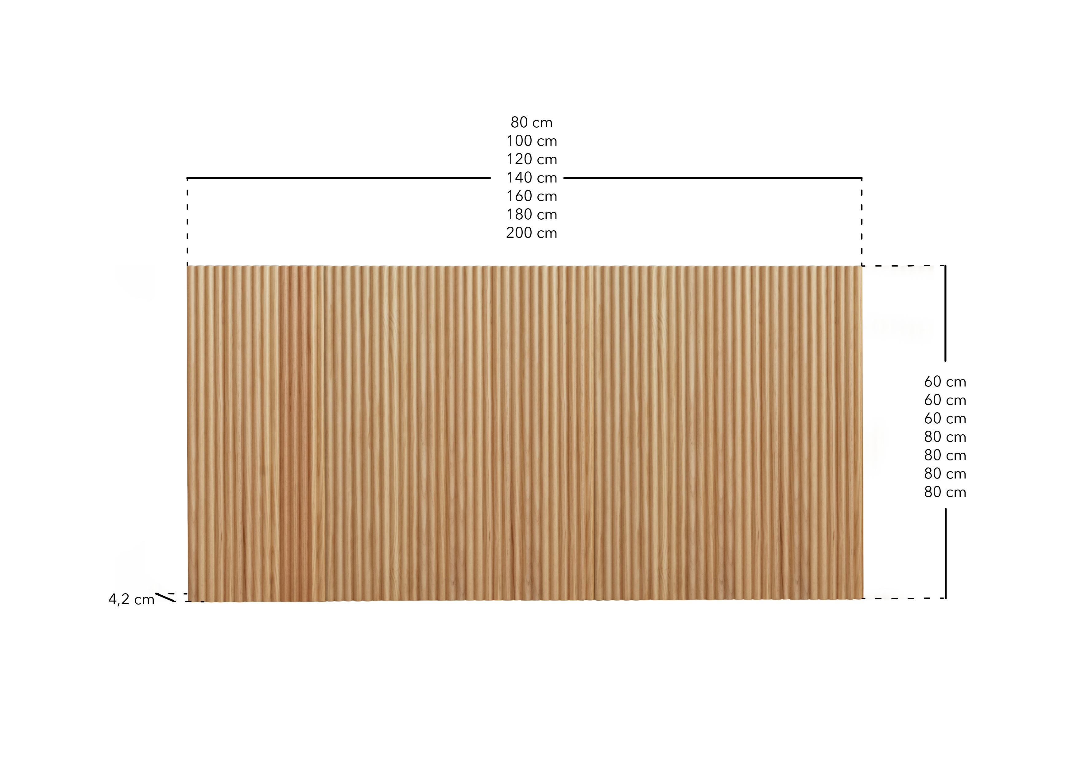 BALI - Tête de lit en bois massif dans le ton chêne foncé 120x60cm - DECOWOOD - 7