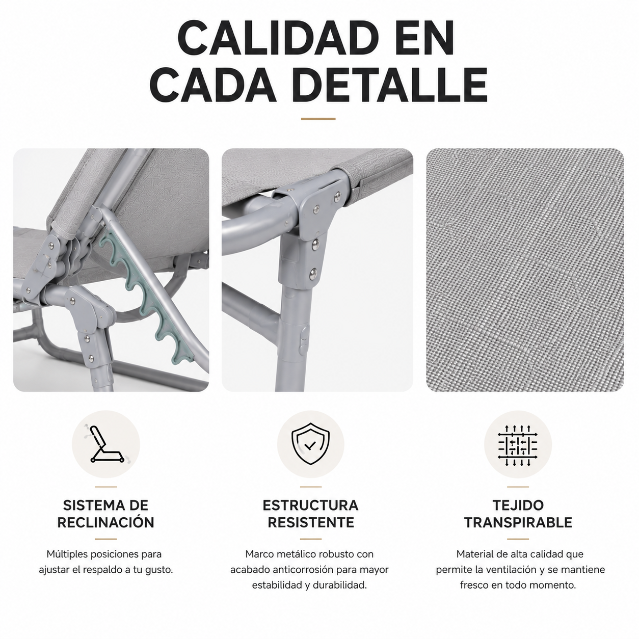 Pack 2 Espreguiçadeiras Dobráveis com Guarda-sol Ajustável para Jardim e Praia - 3