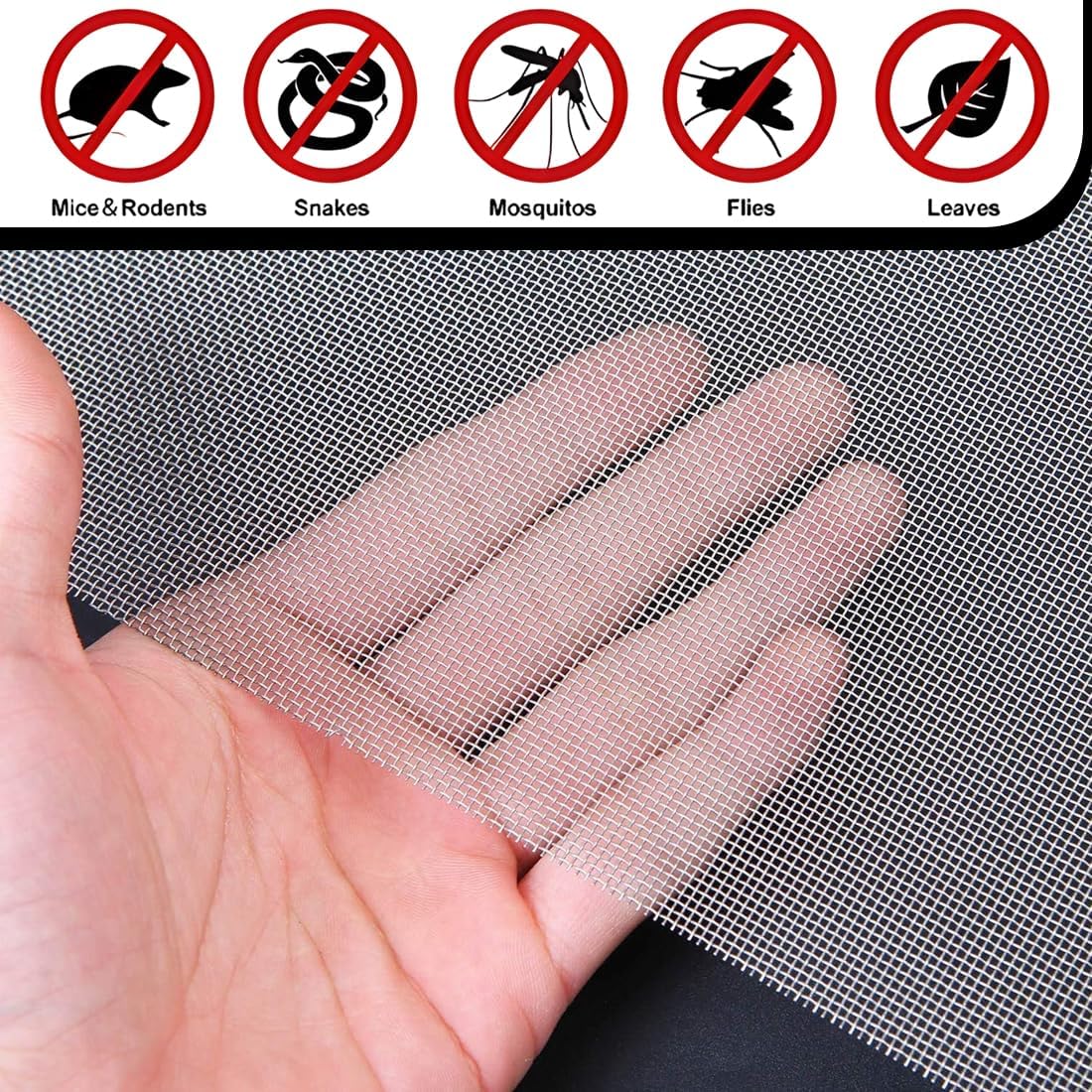 1pcs Grille Inox, 304 Acier Inoxydable Maille Fine, 30x21cm Grillage Anti-Insectes Métallique, Grille Anti-Rongeur, Moustiquaire en Métal - 3
