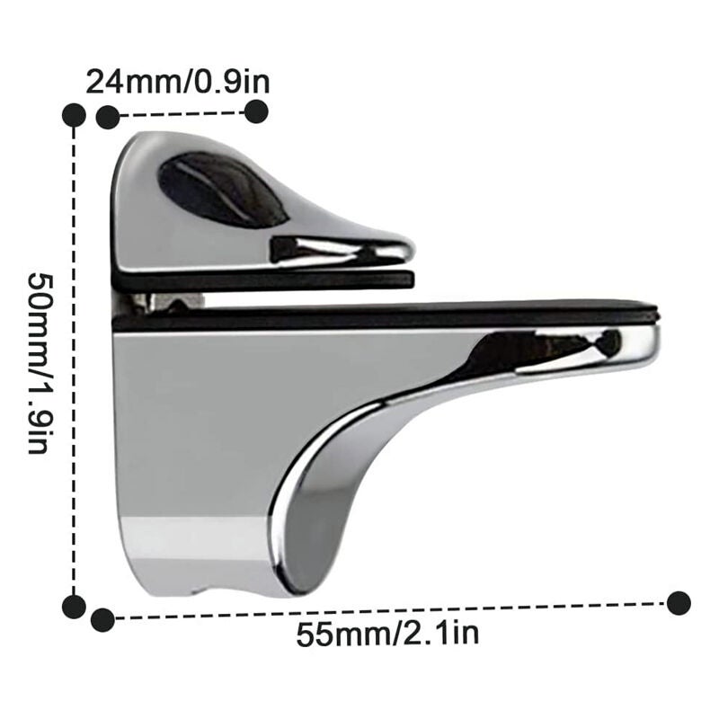 4 Pièces Support de Tablette en Verre Murale Support pour Étagère Réglable Pinces à Verre 3-20mm avec Vis - 2