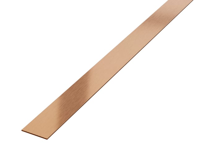 Bande décorative en acier inoxydable pour parois en cuivre satin - 1cm x 270cm