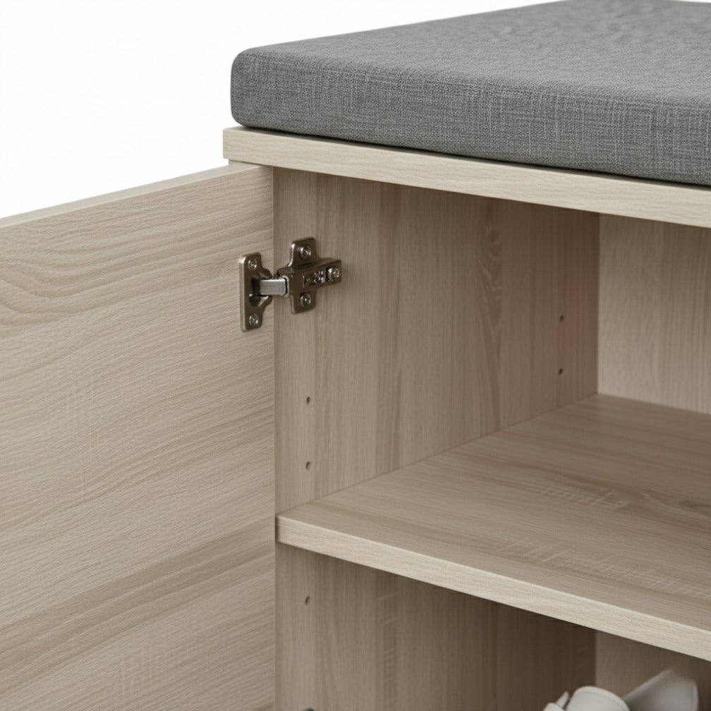 Panca Per Scarpe Panca Con Schienale E Cuscino Scarpiera Da Ingresso 90x35x75cm Fsr150 N