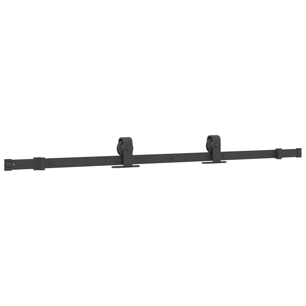 Drzwi przesuwne z zestawem okuć czarne 76x205 cm ESG szkło vidaXL - 5