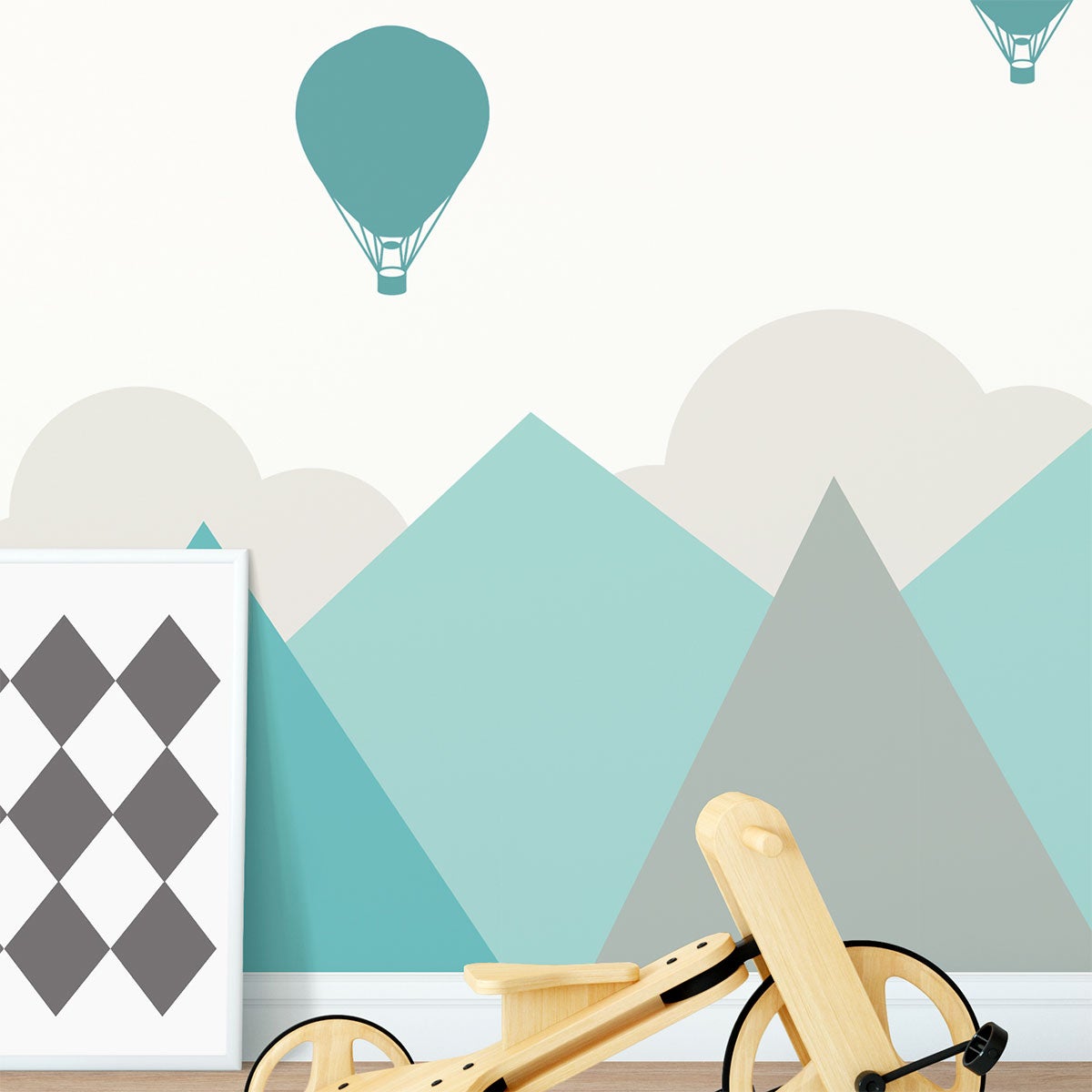 Adesivo bambino giganti montagne scandinave Oslo - Sticker adesivo - adesivi murali - 120x160cm - 4
