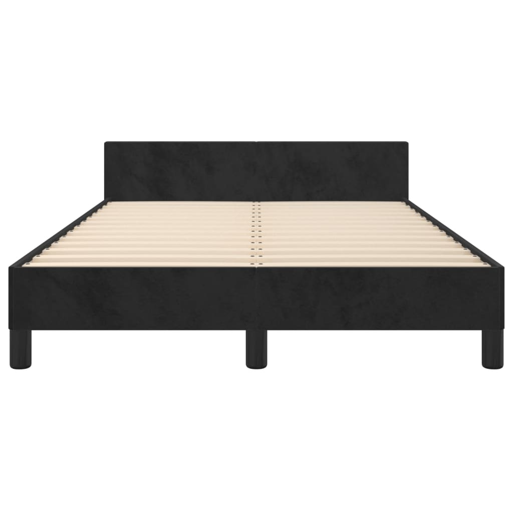 Cadre de lit sans matelas noir 120 x 190 cm velours - 6