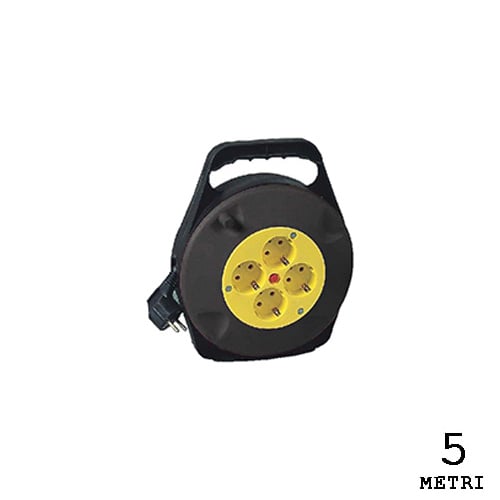 Propart PEAXS-5-BK Avvolgicavo prolunga elettrica 4 posti presa schuko con spina schuko 5 metri