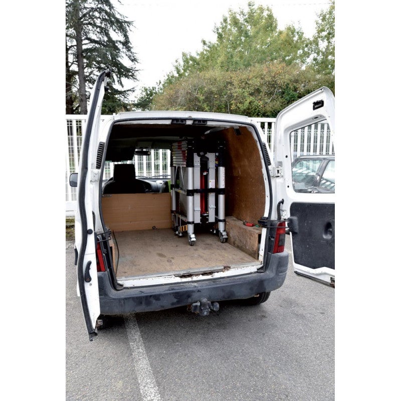 Echafaudage roulant aluminium anodise télescopique 7 hauteurs TELETOWER - DUARIB - 30100600 - 3