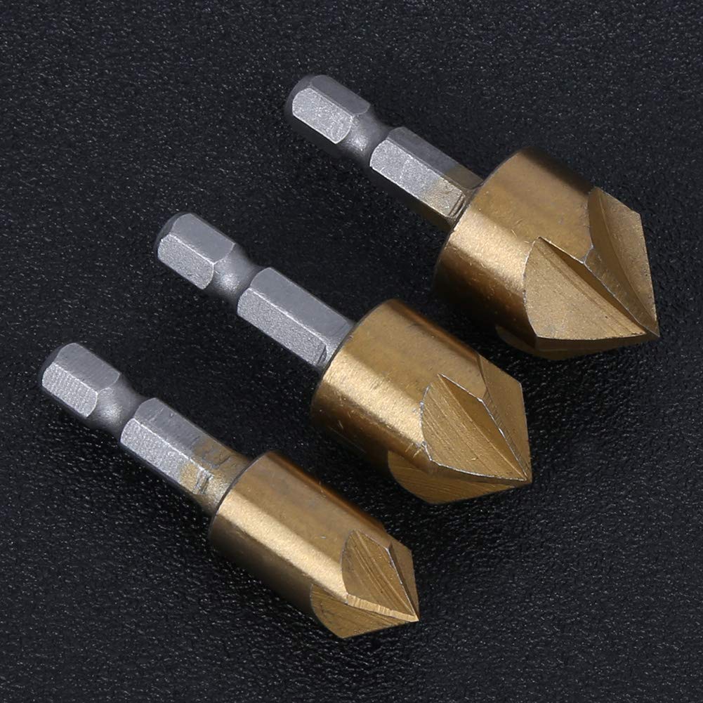 Foret à Chanfreiner 90° 3 Cannelures - Pour Bois, Métal, PVC - Taille 10,4 Mm - Acier Rapide HSS - 5