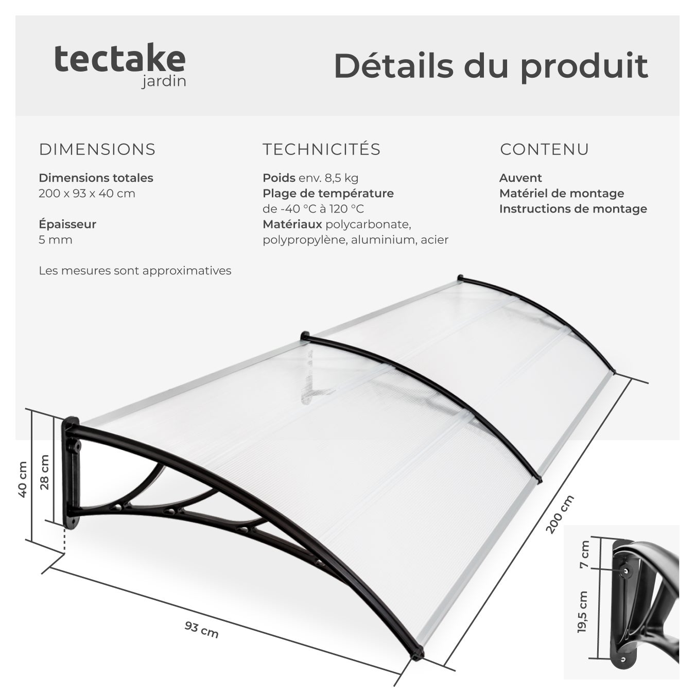 TECTAKE Beiral em forma de arco - 6