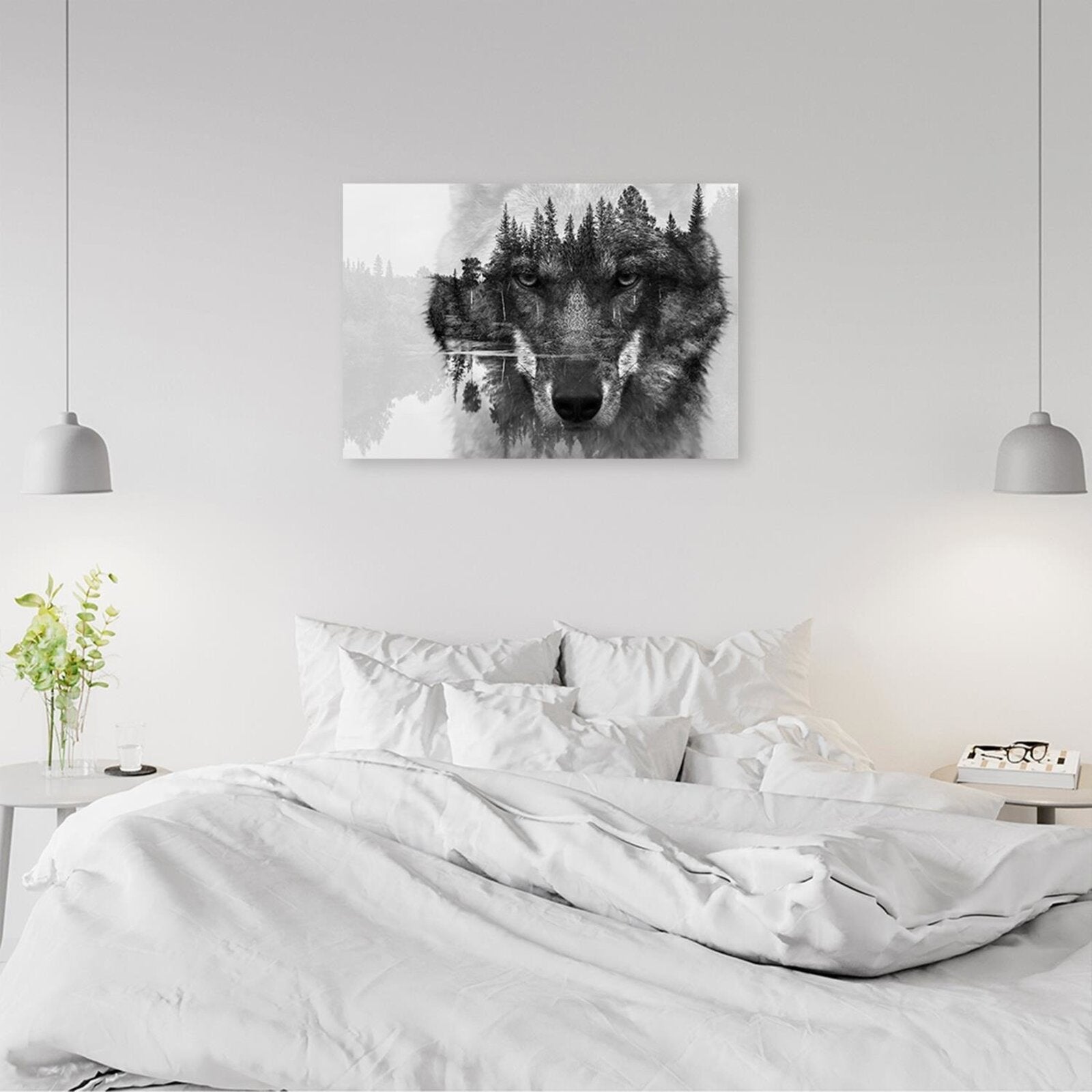 Tableau Loup gris - 60 x 40 cm - 4