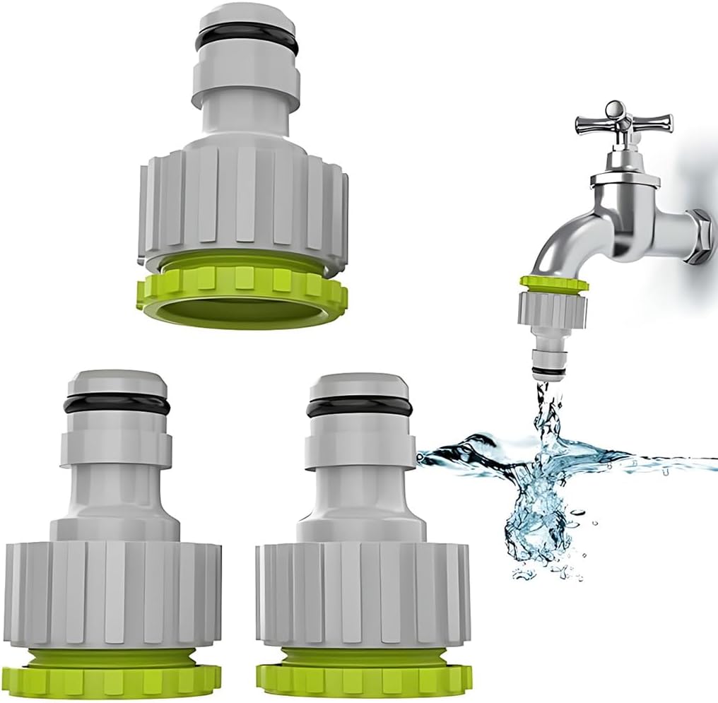 Złącze kranowe 2 w 1, złącze kranowe 1/2" i 3/4" do nawadniania ogrodu, opakowanie 3 szt.