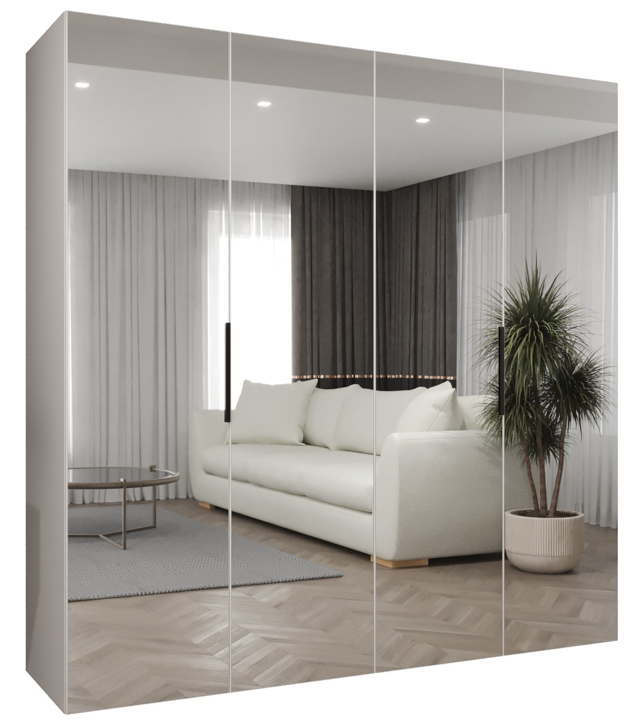 Szafa uchylna otwierana Marbella 3 200 x 52 x 202 cm biały + u. czarny Abiks Meble