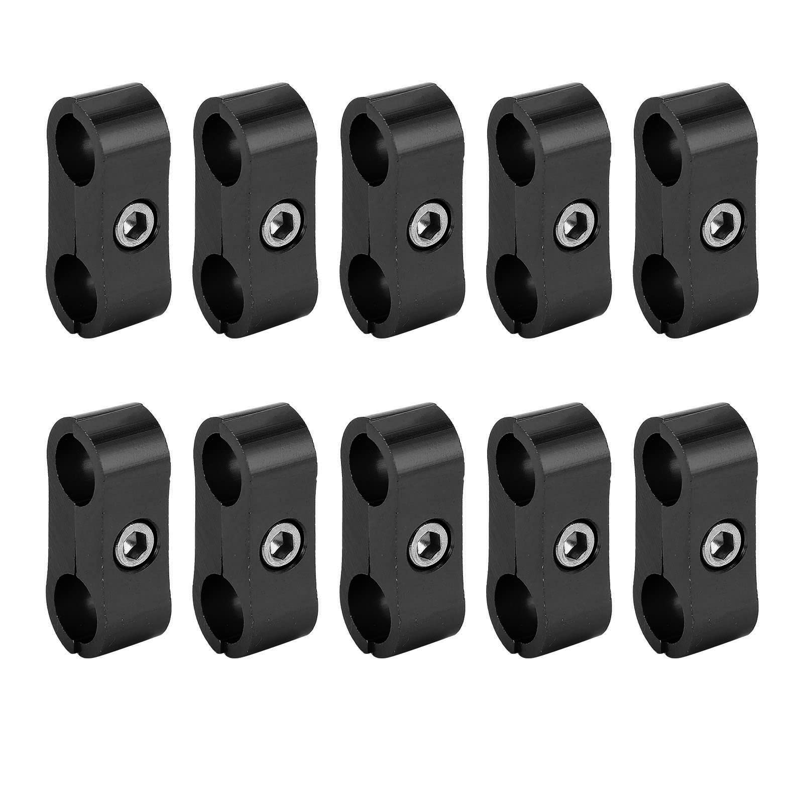 4 Morsetti Per Tubo AN4 – Raccordo In Alluminio Nero – Per Olio, Carburante, Acqua – Diametro Max 12 Mm - 3