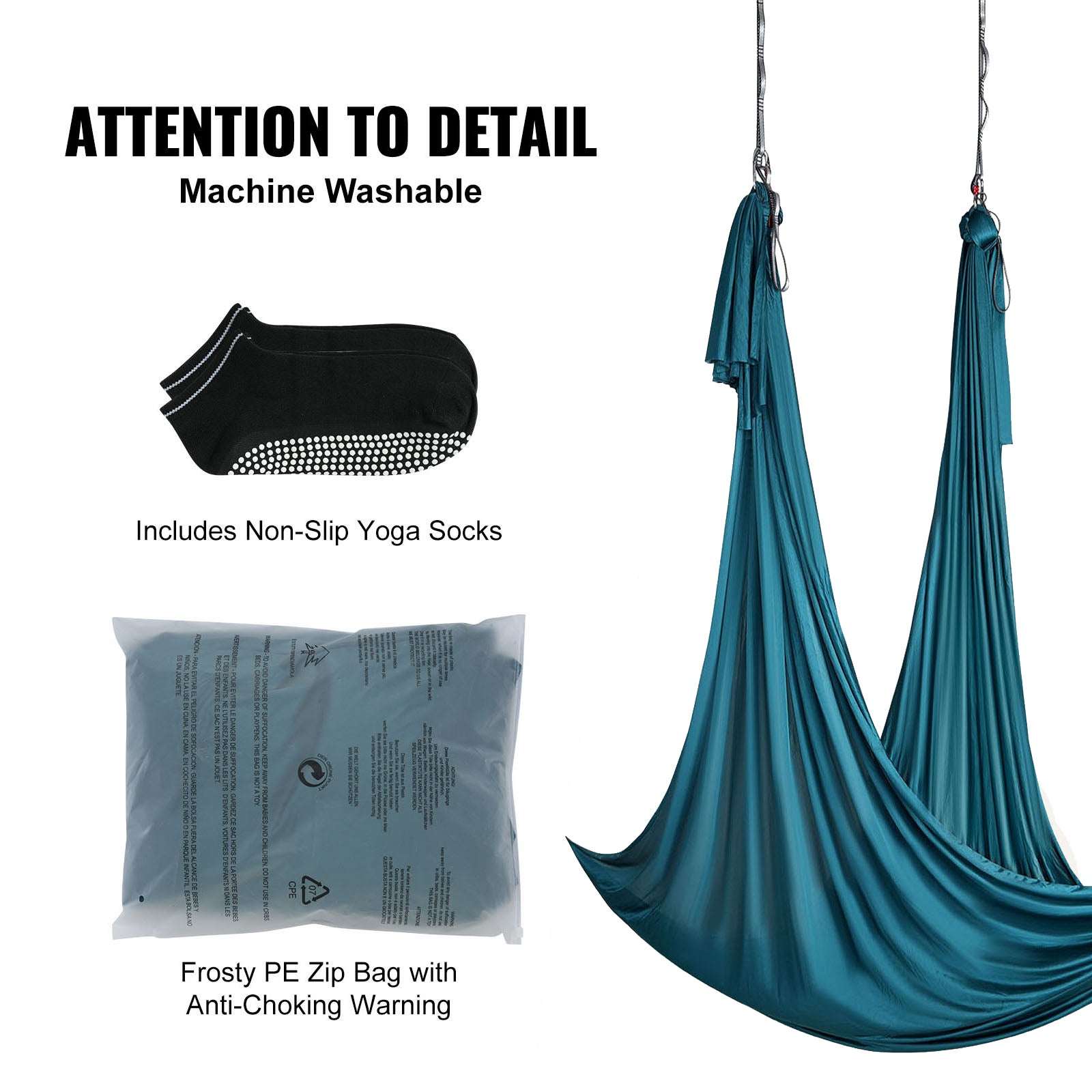 Balançoire aérienne en soie SucceBuy 11 m hamac nylon 100 g/m², montage facile, , musculation, antigravité, vert - 8