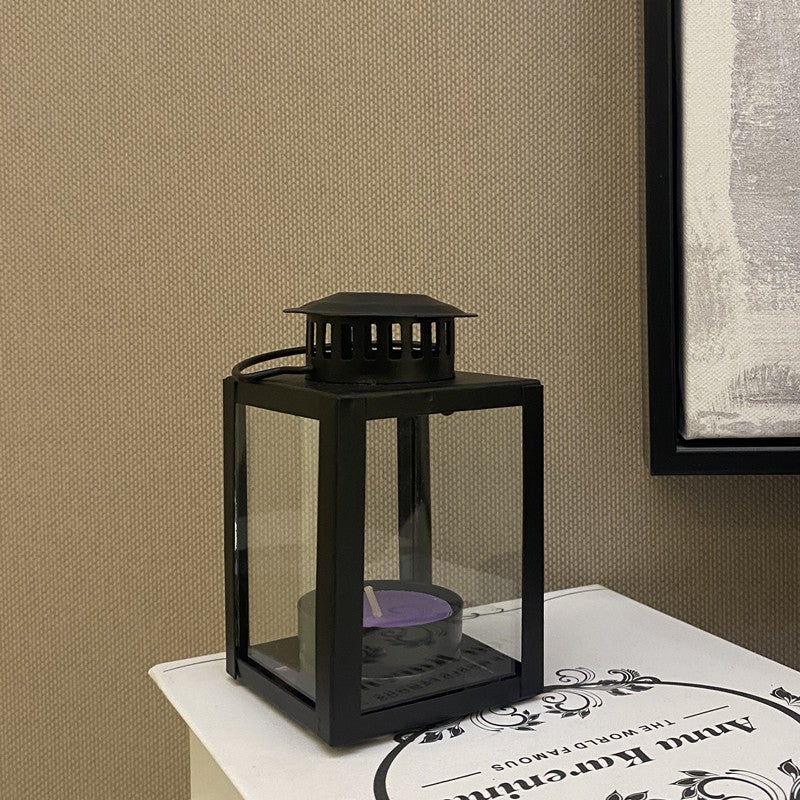 Faroles para velas, faroles de jardín, 4 faroles colgantes pequeños para velas de té, portavelas negros para eventos en interiores y exteriores. - 3