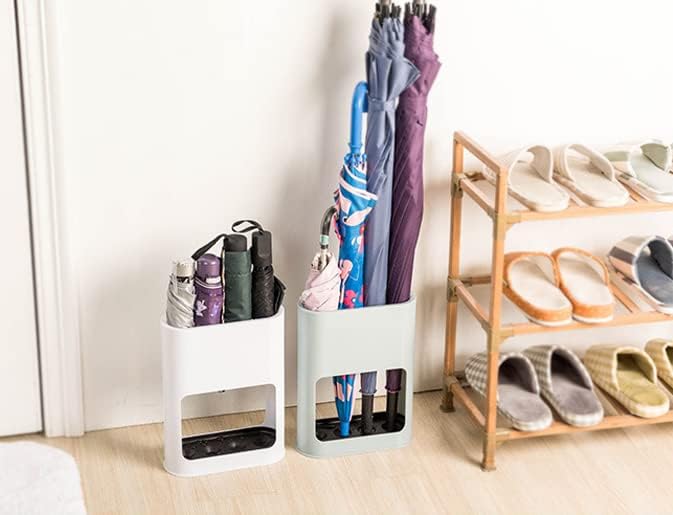 Porte-parapluie, porte-parapluie en plastique avec plateau, petit porte-parapluie peu encombrant pour parapluies pliants, seau à parapluie - 6