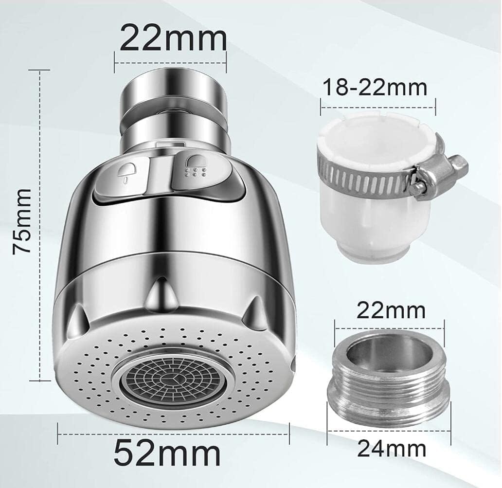 szt. perlator do kranu, obrotowy kran 360°, perlator do kranu, irygator do zębów, filtr do kranu oszczędzający wodę, regulator, dysza natryskowa do ku - 5