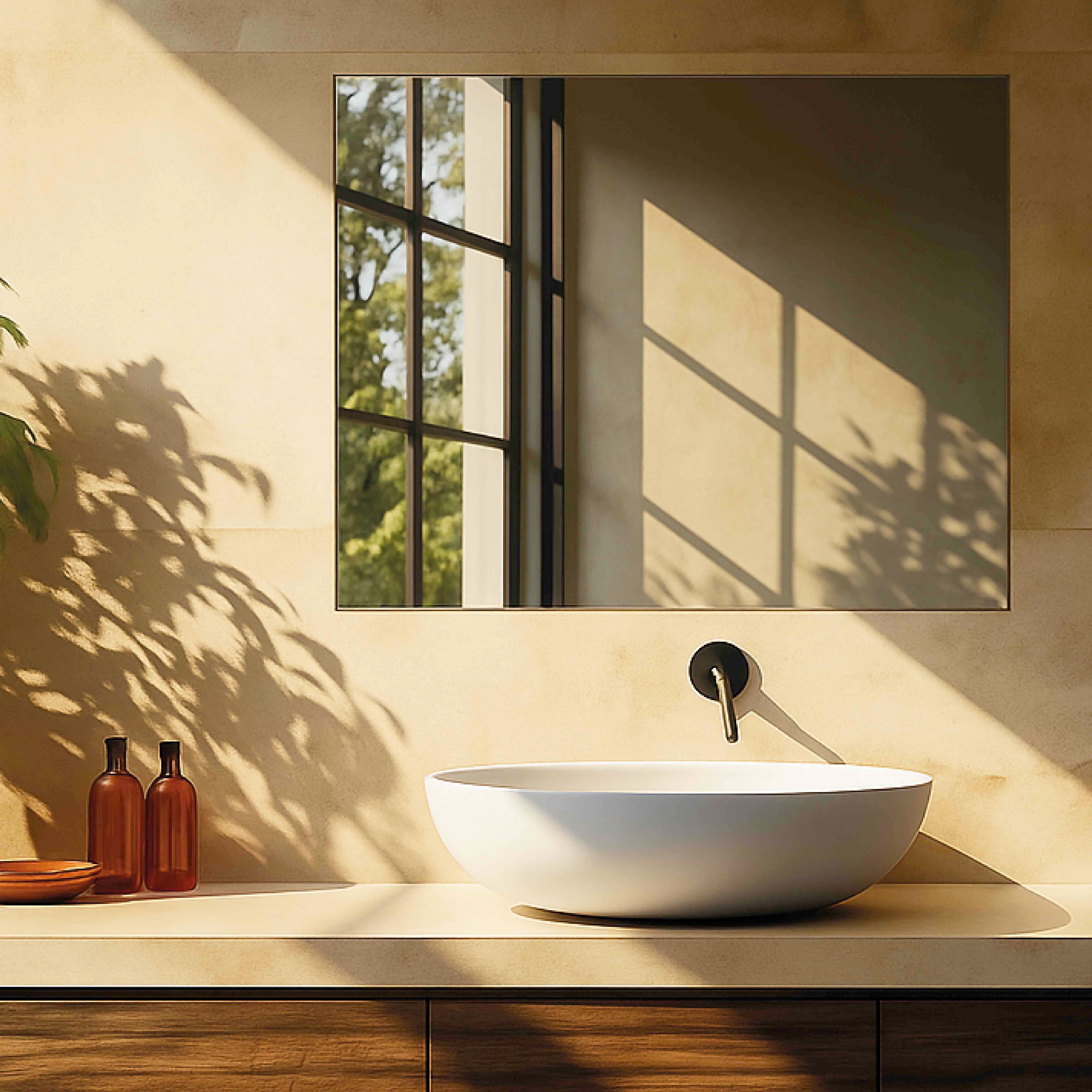 Miroir salle de bain 60 cm simple fixation murale - 5