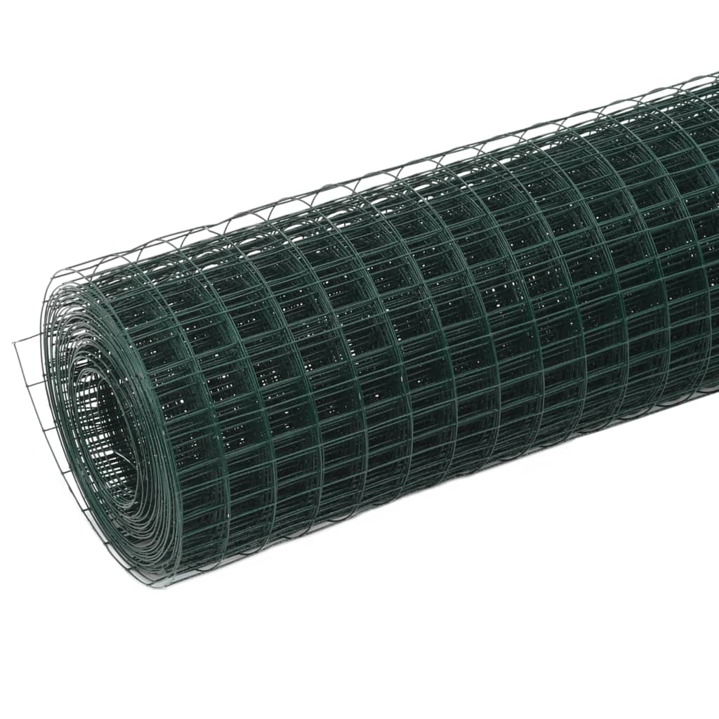 vidaXL Grillage acier avec revêtement en PVC 25x0,5 m vert - 2