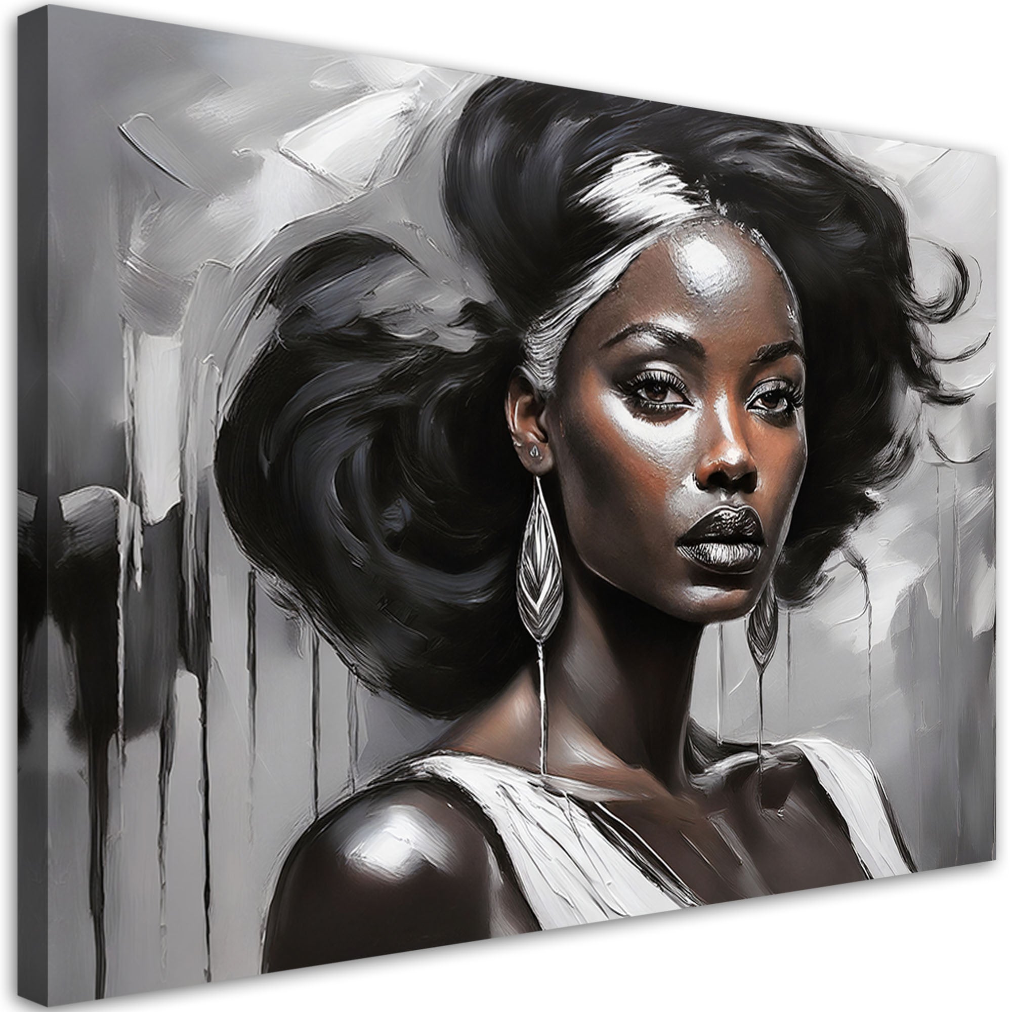 Obraz na płótnie, Kobieta Glamour Szary 100x70