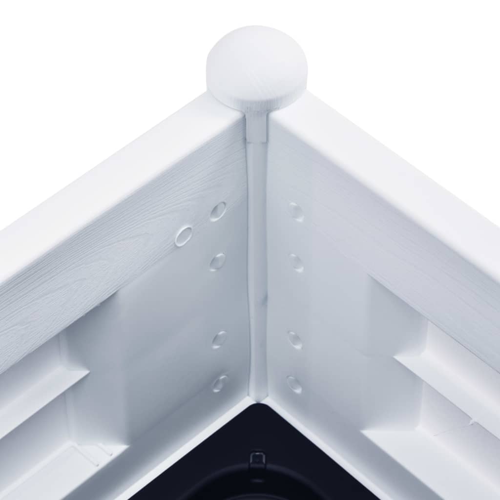 Fioriera aiuola rialzata piante fiori giardino PP 100 x 43 x 35 cm bianco 02_0001224 - 4