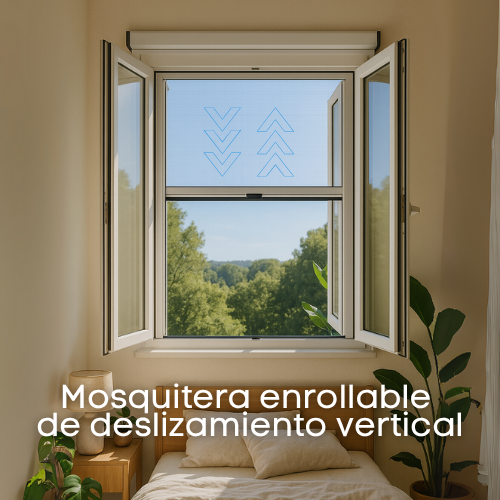 Mosquitera enrollable vertical 160x120 recortable blanco - 2