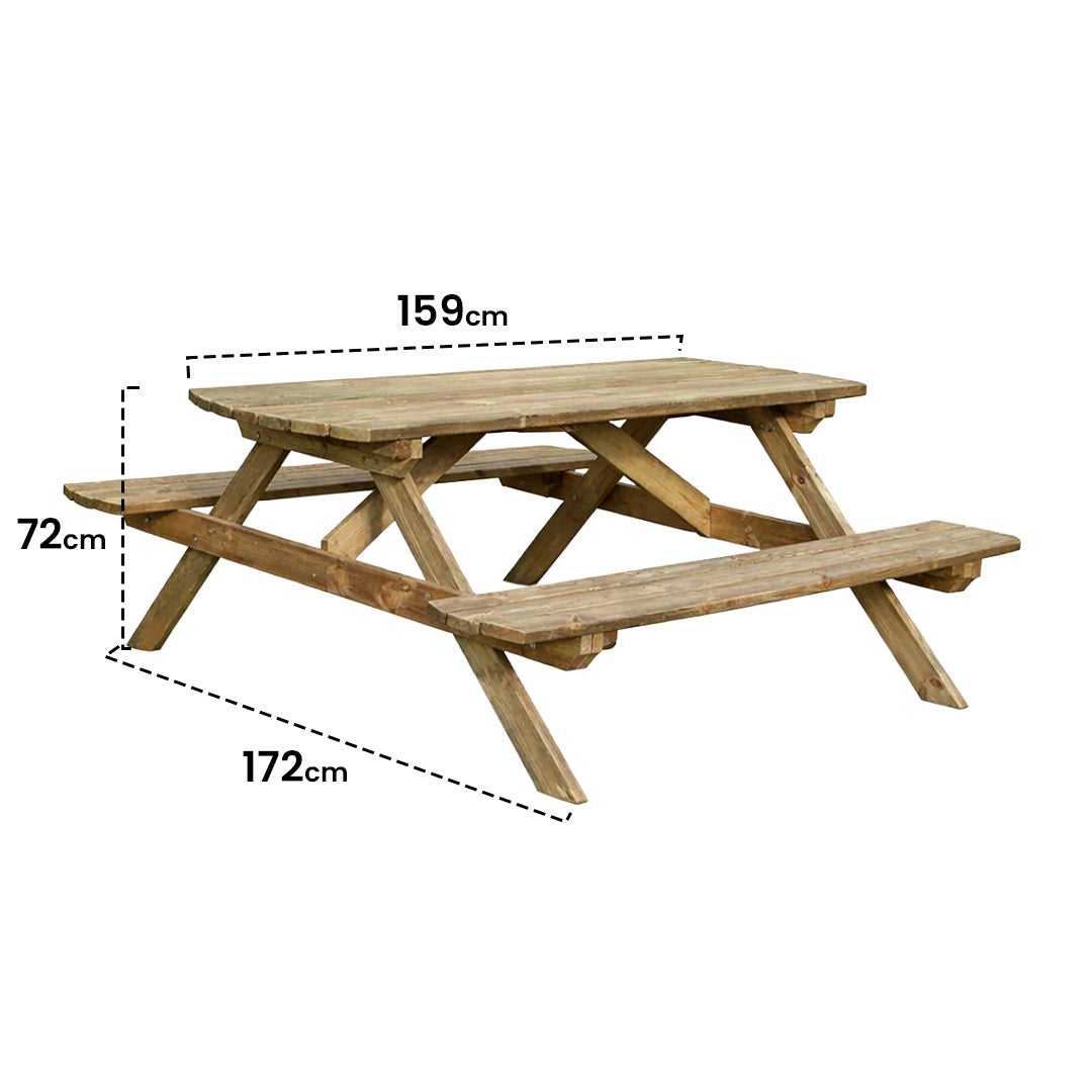 MESA PICNIC MADERA DE PINO 72X172X159 CM - 5