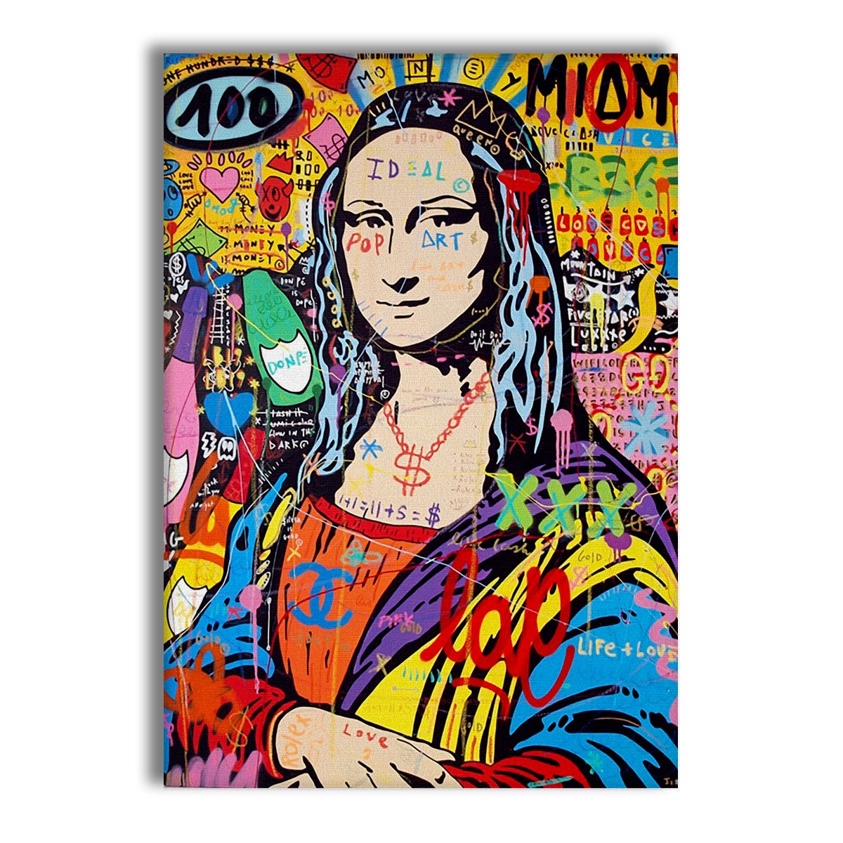 Monna Pop – Współczesny obraz na płótnie na drewnianej ramie, 70x100 cm