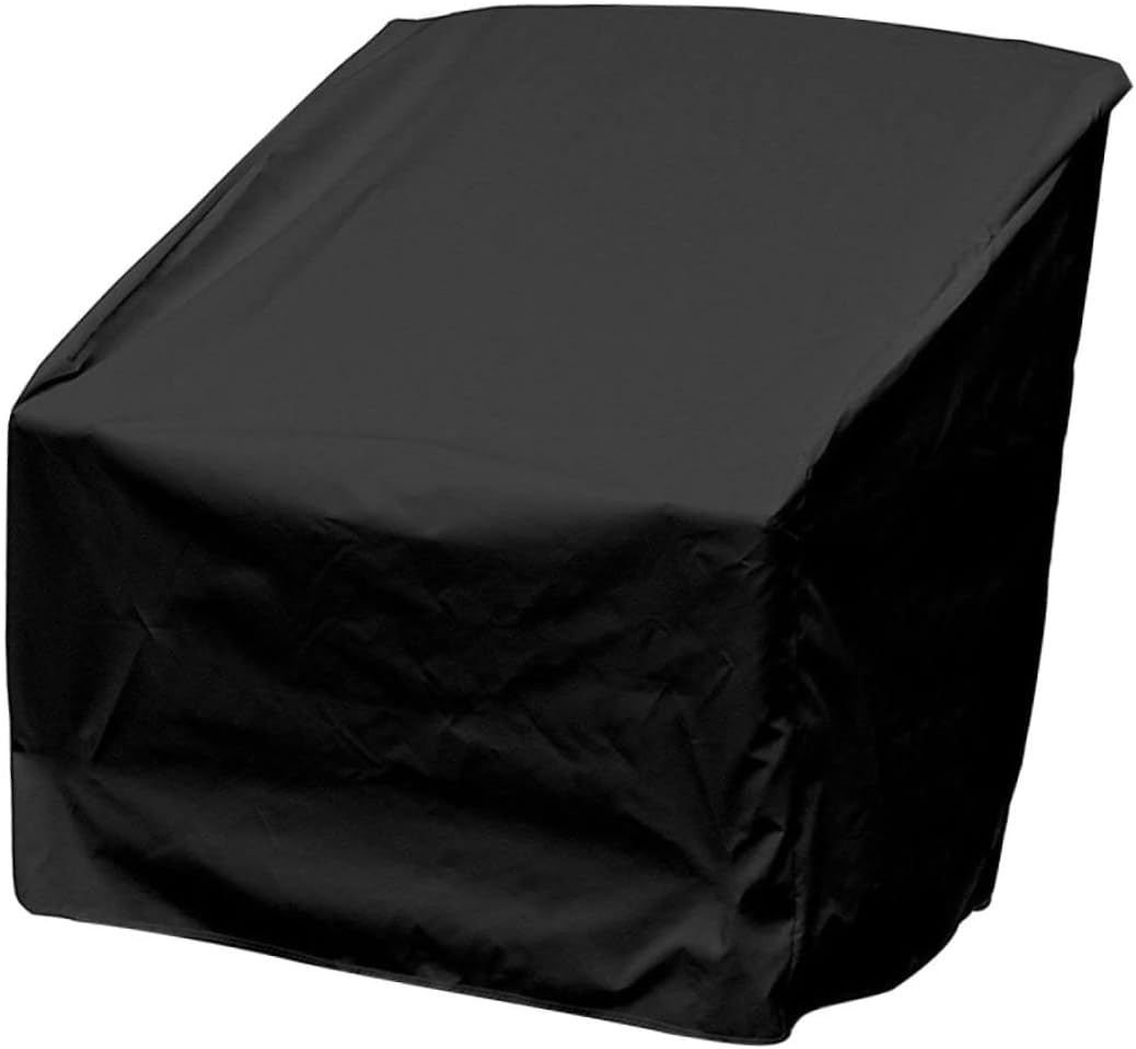 Pokrowiec na krzesło z wikliny odporny na warunki atmosferyczne, styl klasyczny, szary, 64 x 64 x 70/120 cm, czarny